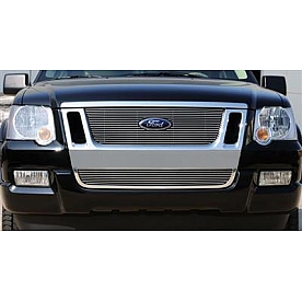 T-Rex Truck Products Grille Insert - Horizontal Bar Rectangular Polished Aluminum - 21662