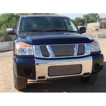 T-Rex Truck Products Grille Insert - Horizontal Bar Rectangular Polished Aluminum - 21781