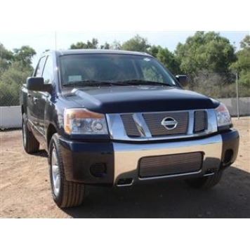 T-Rex Truck Products Grille Insert - Horizontal Bar Rectangular Polished Aluminum - 21783
