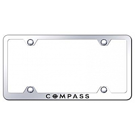 Automotive Gold License Plate Frame - Silver Stainless Steel - LFWCMPEC