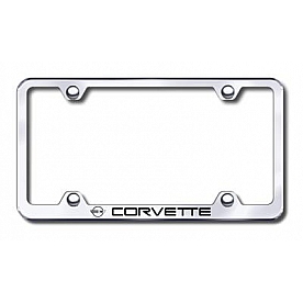 Automotive Gold License Plate Frame - Silver Stainless Steel - LFWCOV4EC