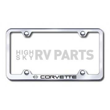 Automotive Gold License Plate Frame - Silver Stainless Steel - LFWCOV4EC