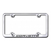 Automotive Gold License Plate Frame - Silver Stainless Steel - LFWCOV5EC
