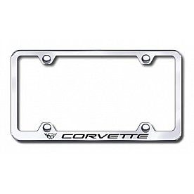 Automotive Gold License Plate Frame - Silver Stainless Steel - LFWCOV5EC