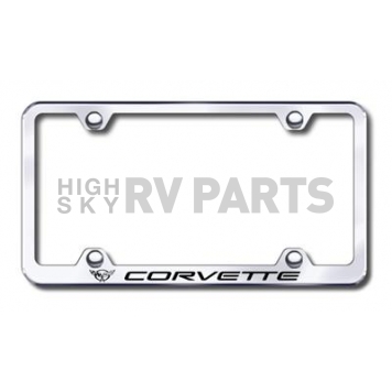 Automotive Gold License Plate Frame - Silver Stainless Steel - LFWCOV5EC