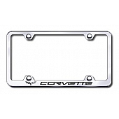Automotive Gold License Plate Frame - Silver Stainless Steel - LFWCOV6EC