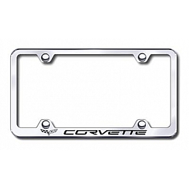 Automotive Gold License Plate Frame - Silver Stainless Steel - LFWCOV6EC