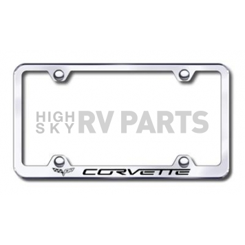 Automotive Gold License Plate Frame - Silver Stainless Steel - LFWCOV6EC