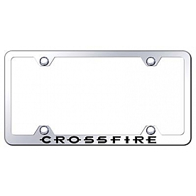 Automotive Gold License Plate Frame - Silver Stainless Steel - LFWCROEC