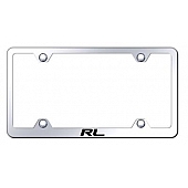 Automotive Gold License Plate Frame - Silver Stainless Steel - LFWRLEC