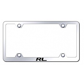Automotive Gold License Plate Frame - Silver Stainless Steel - LFWRLEC