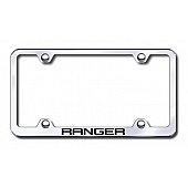 Automotive Gold License Plate Frame - Silver Stainless Steel - LFWRNGEC