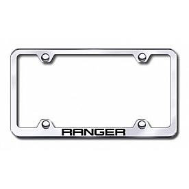 Automotive Gold License Plate Frame - Silver Stainless Steel - LFWRNGEC