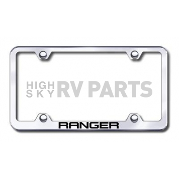 Automotive Gold License Plate Frame - Silver Stainless Steel - LFWRNGEC