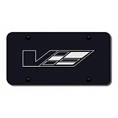 Automotive Gold License Plate - Cadillac V Stainless Steel - PLCADVEB