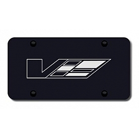 Automotive Gold License Plate - Cadillac V Stainless Steel - PLCADVEB