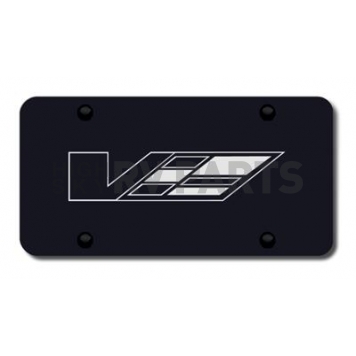 Automotive Gold License Plate - Cadillac V Stainless Steel - PLCADVEB