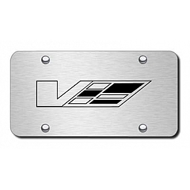Automotive Gold License Plate - Cadillac V Stainless Steel - PLCADVES