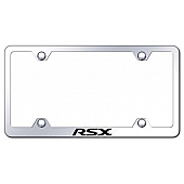 Automotive Gold License Plate Frame - Silver Stainless Steel - LFWRSXEC