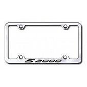Automotive Gold License Plate Frame - Silver Stainless Steel - LFWS20EC