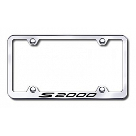 Automotive Gold License Plate Frame - Silver Stainless Steel - LFWS20EC