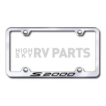 Automotive Gold License Plate Frame - Silver Stainless Steel - LFWS20EC