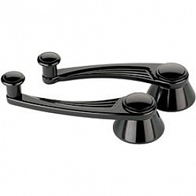 Billet Specialties Window Crank Handle Ball Milled Aluminum Anodized Set Of 2 - BLK46525