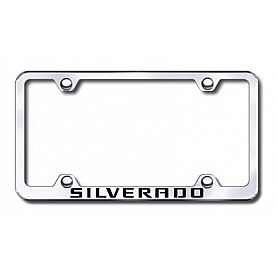 Automotive Gold License Plate Frame - Silver Stainless Steel - LFWSILEC