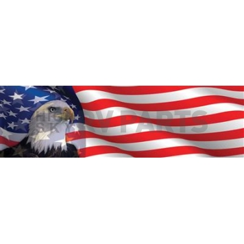 Vantage Point Window Graphics - Eagle Head On American Flag Design - 010058L