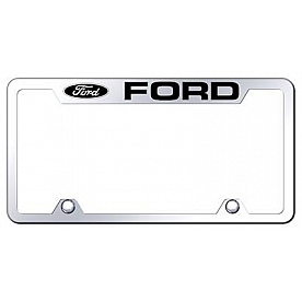 Automotive Gold License Plate Frame - Silver Stainless Steel - TFFOREC