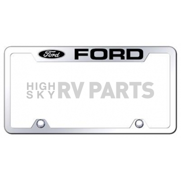Automotive Gold License Plate Frame - Silver Stainless Steel - TFFOREC