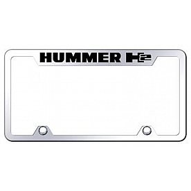 Automotive Gold License Plate Frame - Silver Stainless Steel - TFH2EC