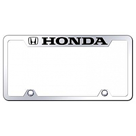 Automotive Gold License Plate Frame - Silver Stainless Steel - TFHONEC