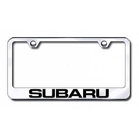 Automotive Gold License Plate Frame - Silver Stainless Steel - LFSUBEC