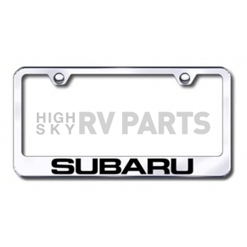 Automotive Gold License Plate Frame - Silver Stainless Steel - LFSUBEC