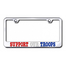 Automotive Gold License Plate Frame - Silver Stainless Steel - LFSUTEC