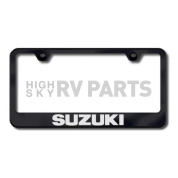 Automotive Gold License Plate Frame - Black Stainless Steel - LFSUZEB