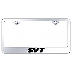 Automotive Gold License Plate Frame - Silver Stainless Steel - LFSVTEC