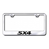 Automotive Gold License Plate Frame - Silver Stainless Steel - LFSX4EC