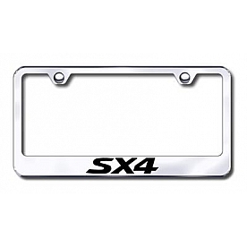 Automotive Gold License Plate Frame - Silver Stainless Steel - LFSX4EC