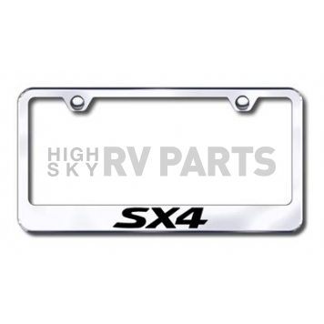 Automotive Gold License Plate Frame - Silver Stainless Steel - LFSX4EC