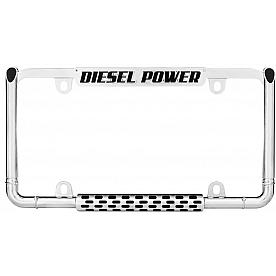 Cruiser License Plate Frame - Two Smoke Stack Die Cast Zinc - 22003