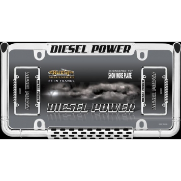 Cruiser License Plate Frame - Two Smoke Stack Die Cast Zinc - 22003-3