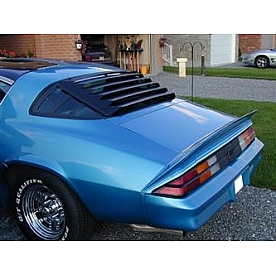 Astra/Hammond Window Louver Rear Window Aluminum Center/ ABS Side Panels Black - 10516