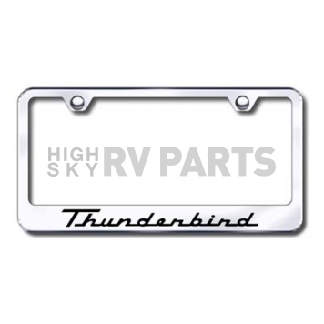 Automotive Gold License Plate Frame - Silver Stainless Steel - LFTHUEC