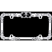 Cruiser License Plate Frame - Fleur De Lis Die Cast Zinc Frame With Plastic Insert - 22835