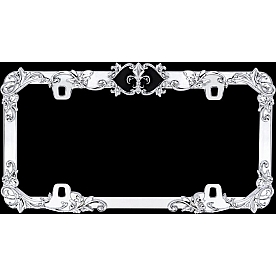Cruiser License Plate Frame - Fleur De Lis Die Cast Zinc Frame With Plastic Insert - 22835