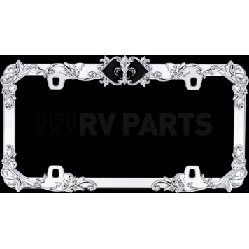 Cruiser License Plate Frame - Fleur De Lis Die Cast Zinc Frame With Plastic Insert - 22835