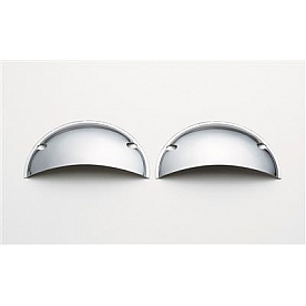 Mr. Gasket Headlight Cover - Steel Silver 5-3/4 Inch Round Half Shield Set Of 2 - 9650