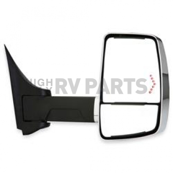 Velvac Exterior Mirror Remote Flat Glass/ Manual Convex Glass Rectangular Silver - 718442